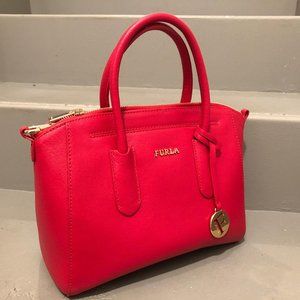 FURLA Tessa Saffiano Leather Satchel -Red Like New